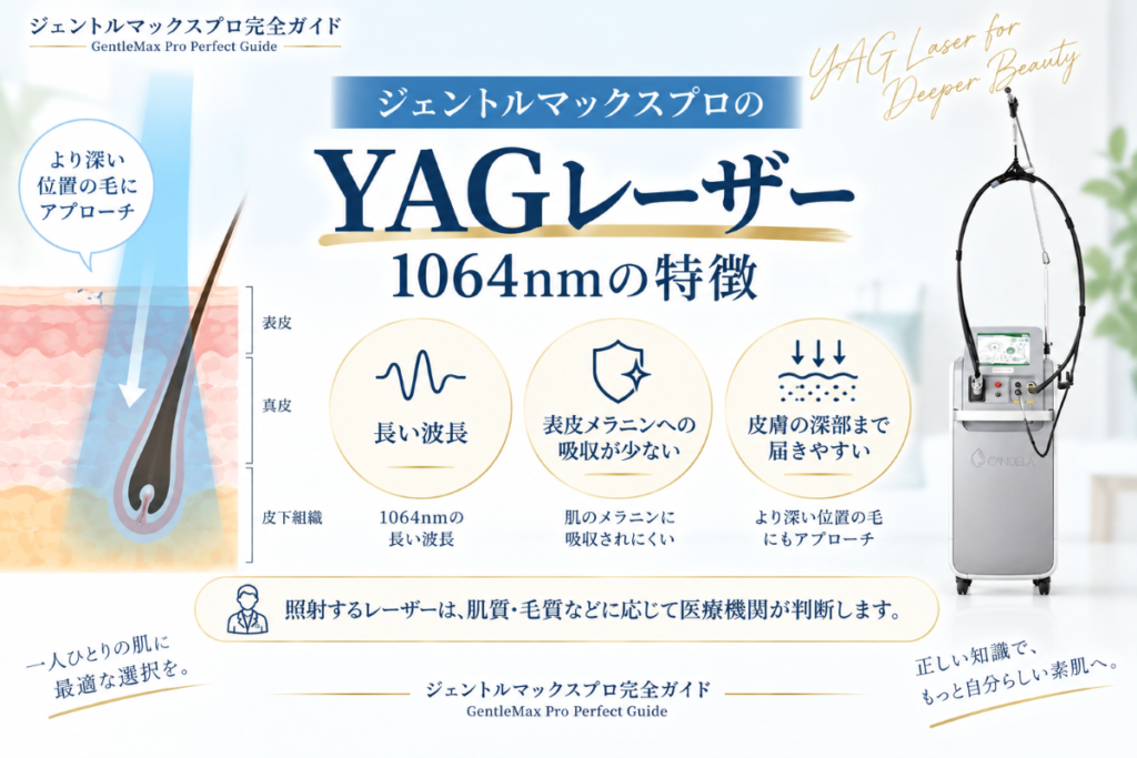 ジェントルマックスプロのYAGレーザー1064nmの特徴
