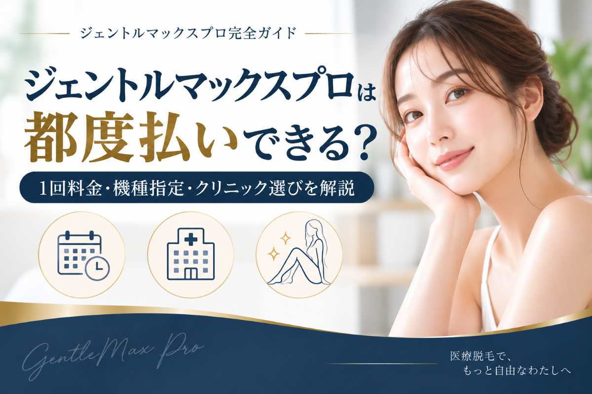 ジェントルマックスプロを都度払いできるクリニックは？1回料金と機種指定を解説