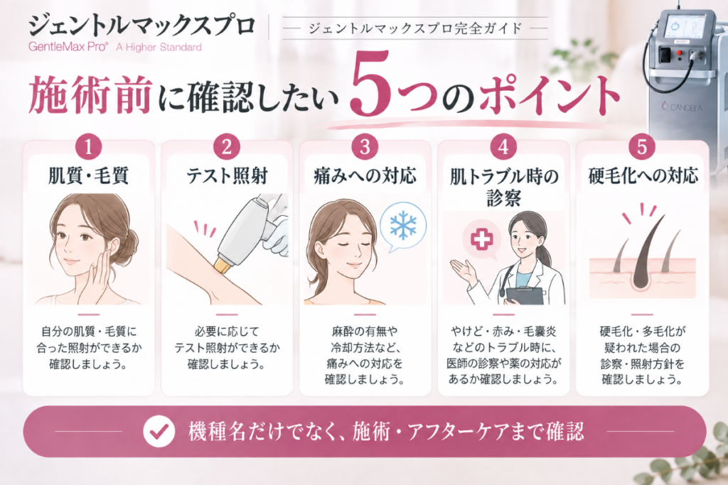 ジェントルマックスプロの副作用・リスクを考えるときに施術前に確認したい5つのポイント